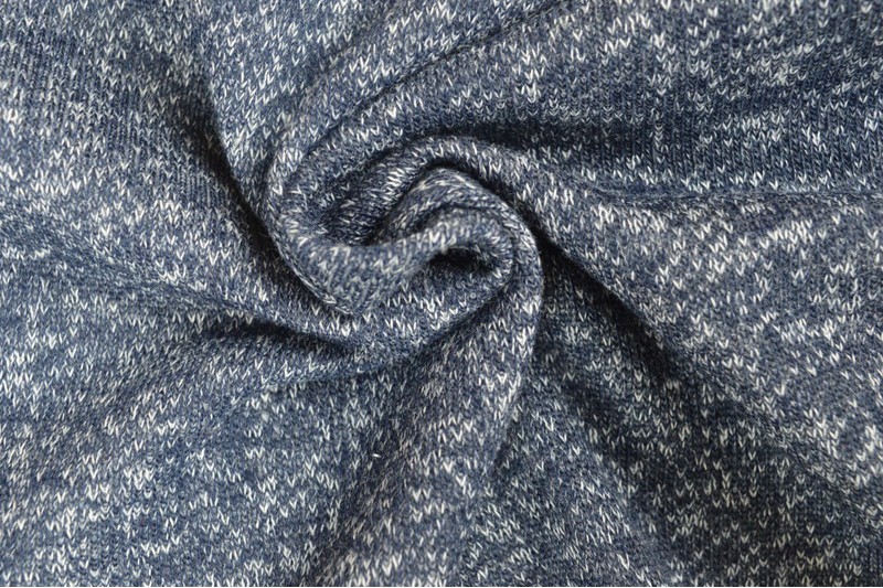 French Terry Chiné viscose marine