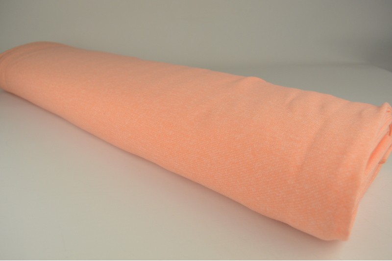 French Terry Chiné viscose rose saumon, rouleau