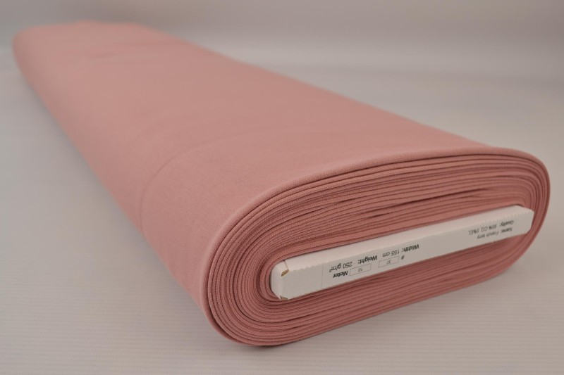 French Terry vieux rose, rouleau