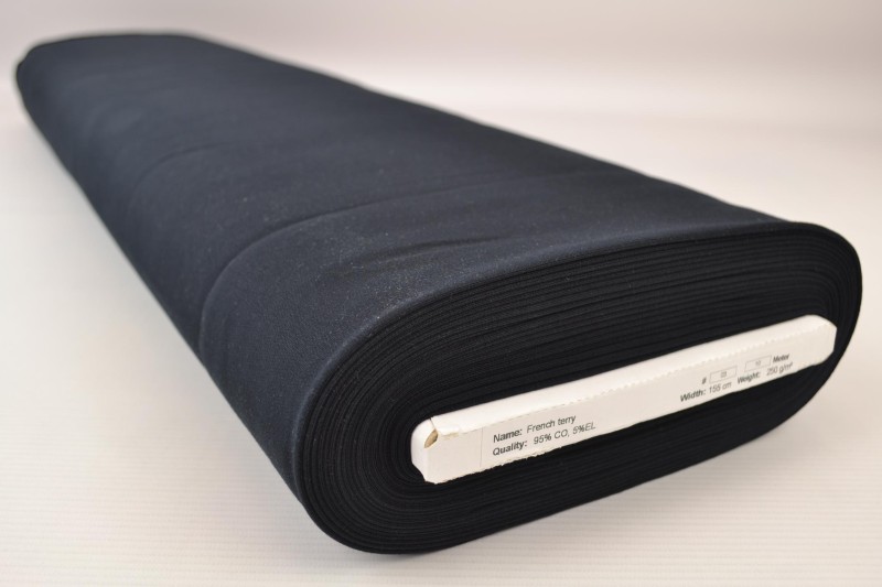 French Terry noir, rouleau