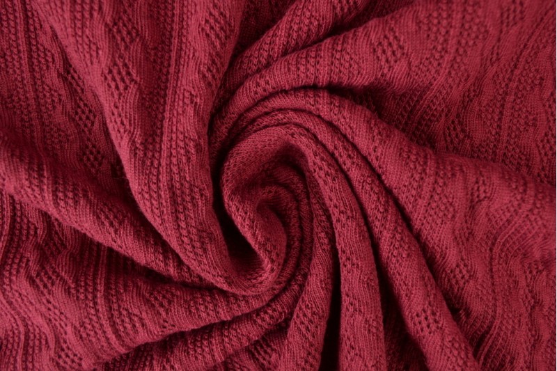 Jacquard Torsade jacquard en tricot torsadé bordeaux