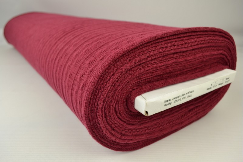 Jacquard Torsade jacquard en tricot torsadé bordeaux, rouleau