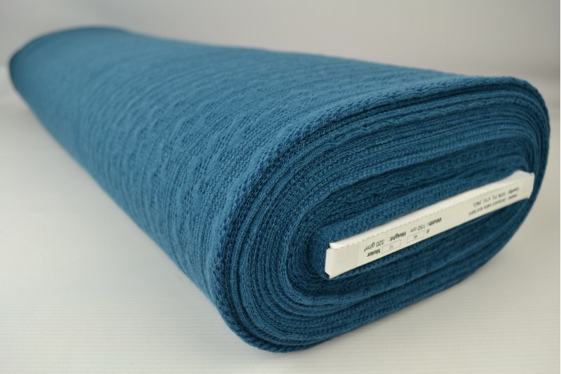 Jacquard Torsade jacquard en tricot torsadé pétrole foncé, rouleau