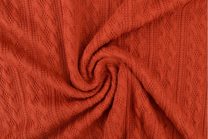 Jacquard Torsade jacquard tricoté en torsade cuivre