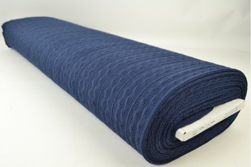 Jacquard Torsade jacquard tricoté en torsade navy, rouleau