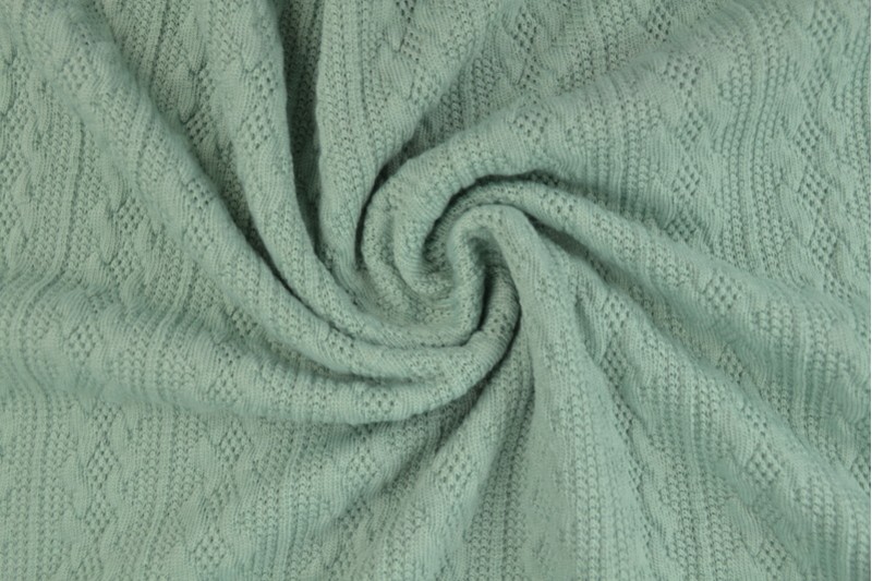 Jacquard Torsade jacquard tricoté en torsade vieux vert