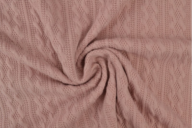Jacquard Torsade jacquard tricoté en torsade vieux rose