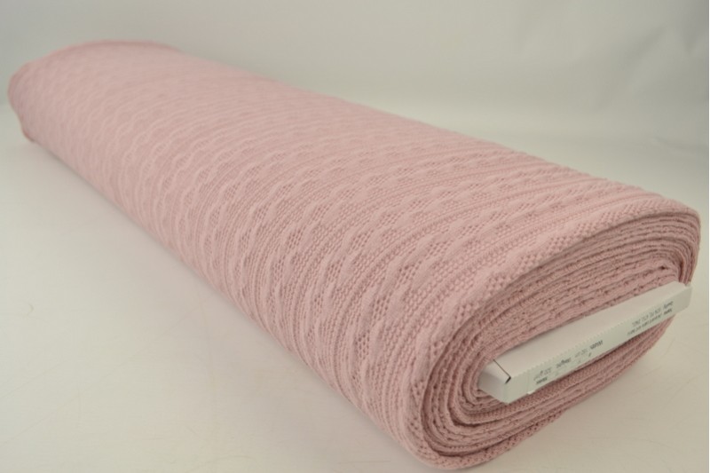 Jacquard Torsade jacquard tricoté en torsade vieux rose, rouleau