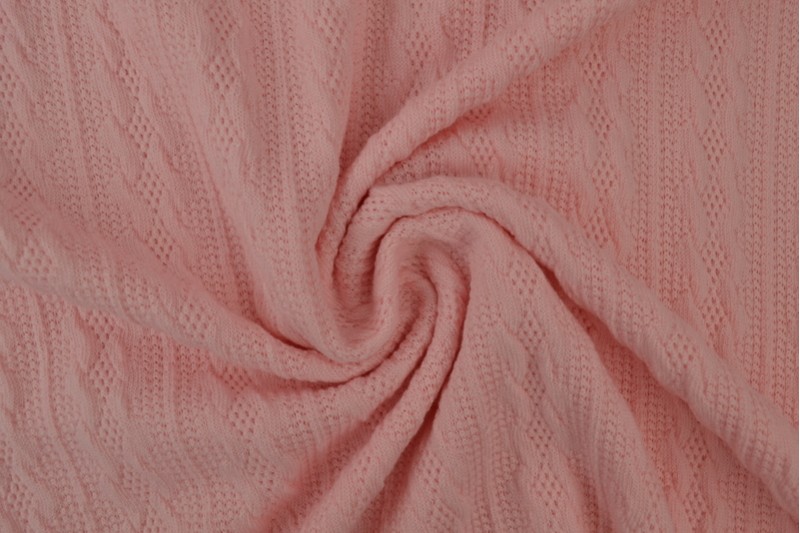 Jacquard Torsade jacquard tricoté en torsade rose