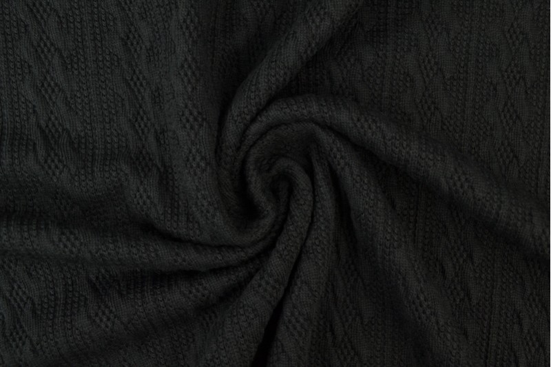 Jacquard Torsade jacquard tricoté en torsade noir