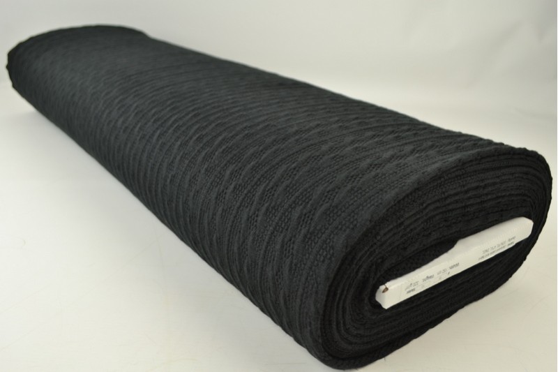 Jacquard Torsade jacquard tricoté en torsade noir, rouleau