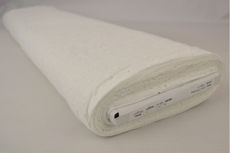 Broderie de Coton blanc (motif 02), rouleau