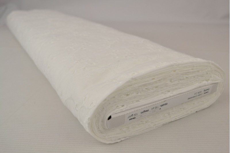 Broderie de Coton blanc (motif 21), rouleau