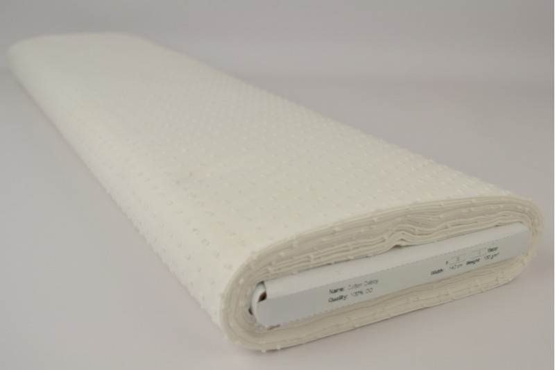 Coton Dobby blanc, rouleau