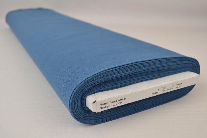 Coton Lavé coton lavé bleu acier, rouleau