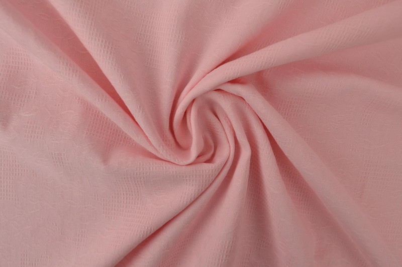 Jacquard de Coton rose bébé
