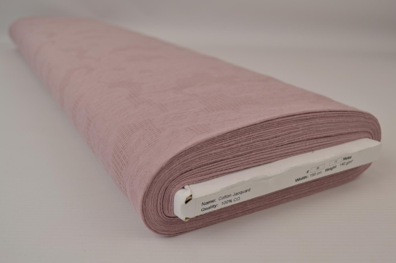 Jacquard de Coton vieux rose foncé, rouleau