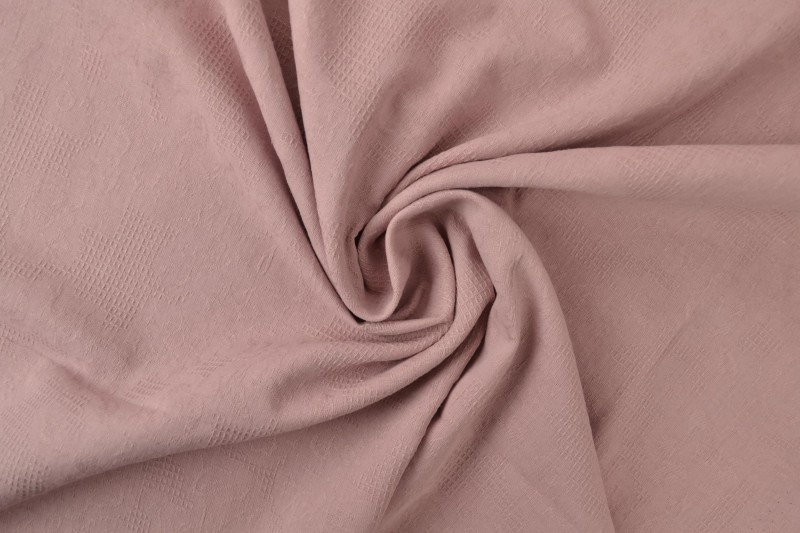 Jacquard de Coton vieux rose foncé