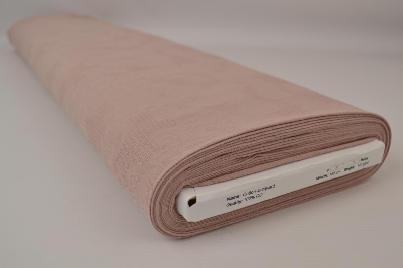 Jacquard de Coton vieux rose, rouleau