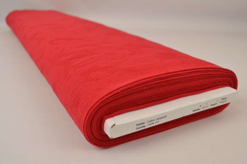 Jacquard de Coton rouge, rouleau