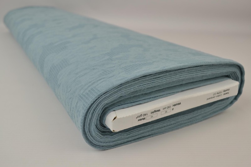 Jacquard de Coton bleu vintage, rouleau