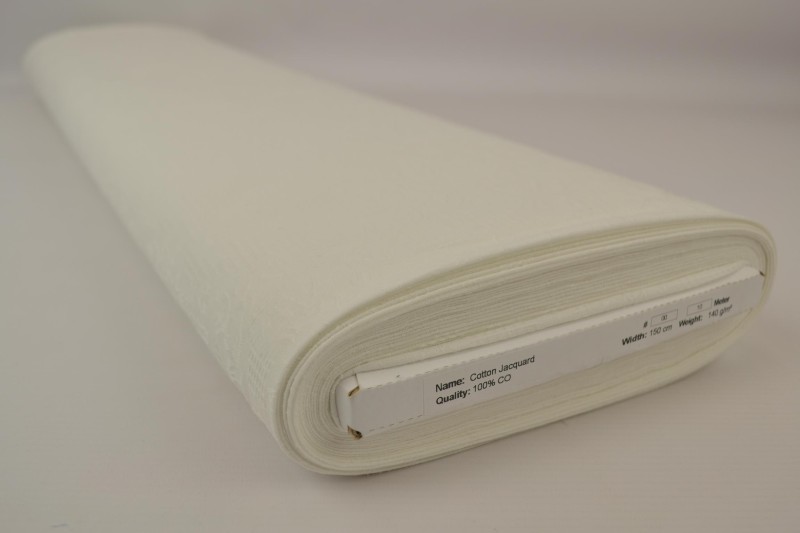 Jacquard de Coton blanc, rouleau