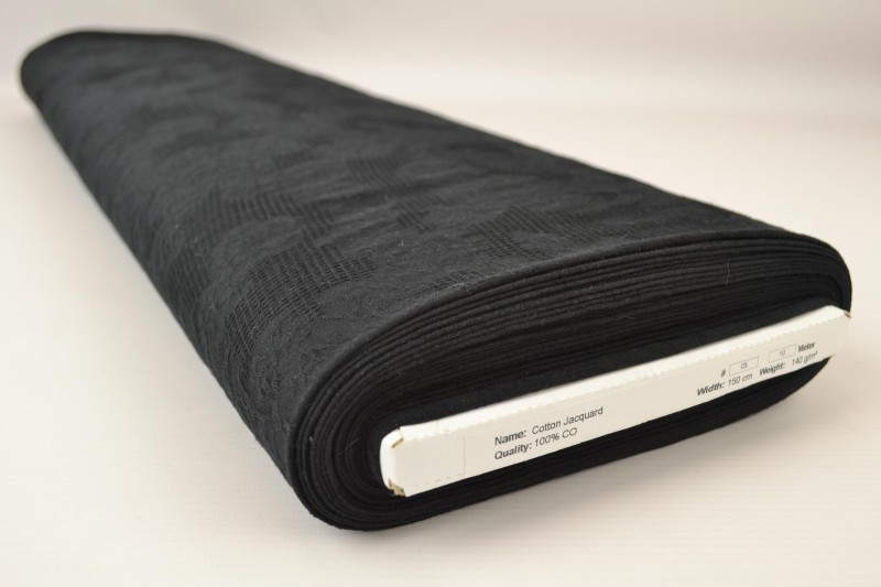 Jacquard de Coton noir, rouleau