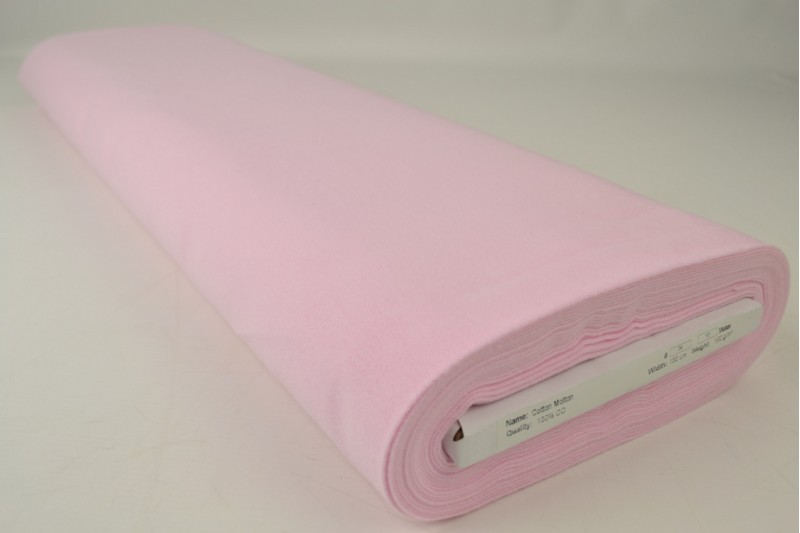 Molleton de Coton rose bébé, rouleau