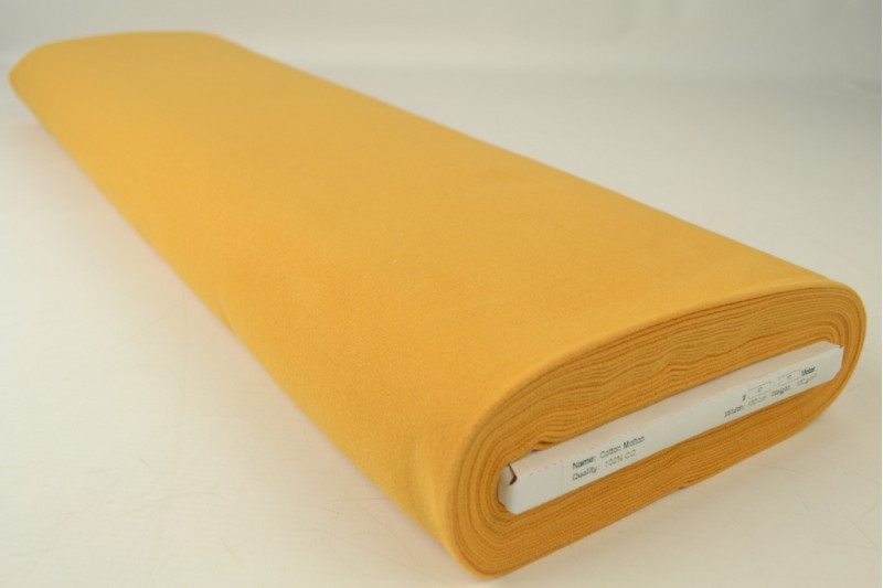 Molleton de Coton jaune ocre, rouleau