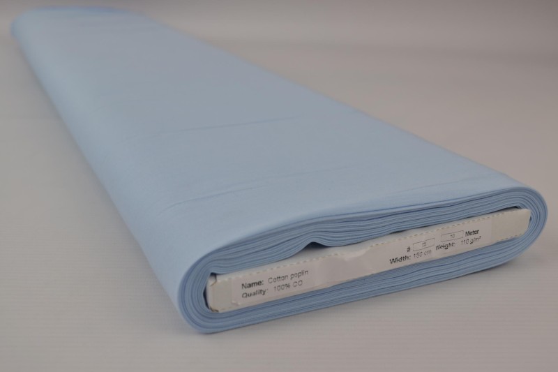 Popeline de Coton popeline de coton bleu bébé, rouleau