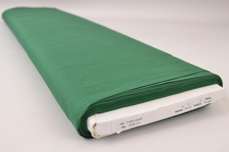 Popeline de Coton popeline de coton vert foncé, rouleau