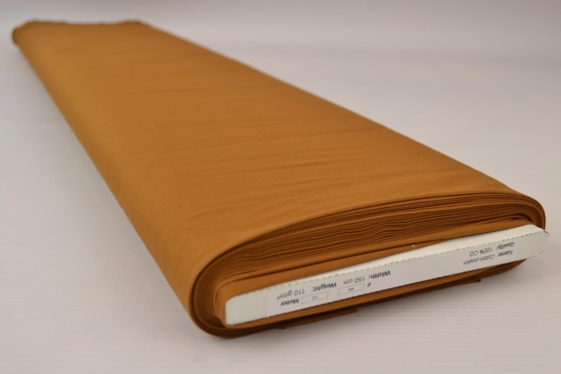 Popeline de Coton popeline de coton jaune ocre foncé, rouleau