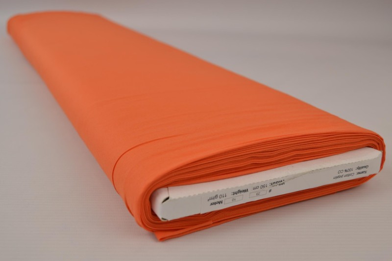 Popeline de Coton popeline de coton orange foncé, rouleau