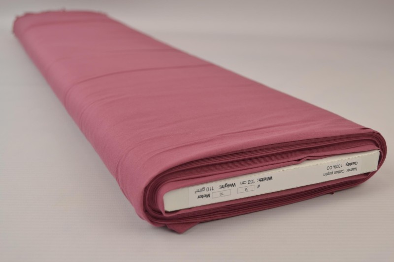 Popeline de Coton popeline de coton vieux rose foncé, rouleau