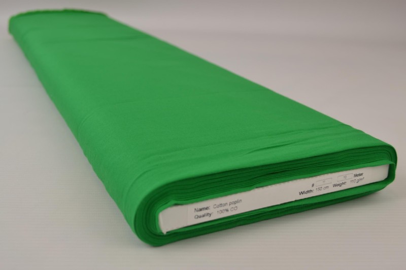 Popeline de Coton popeline de coton vert, rouleau