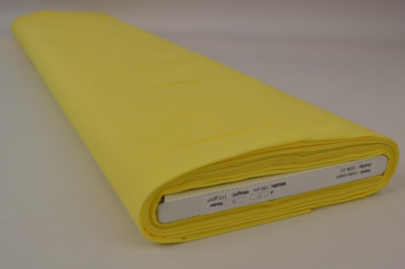 Popeline de Coton popeline de coton jaune clair, rouleau