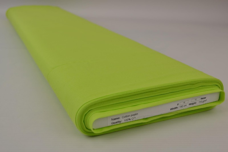 Popeline de Coton popeline de coton vert lime, rouleau