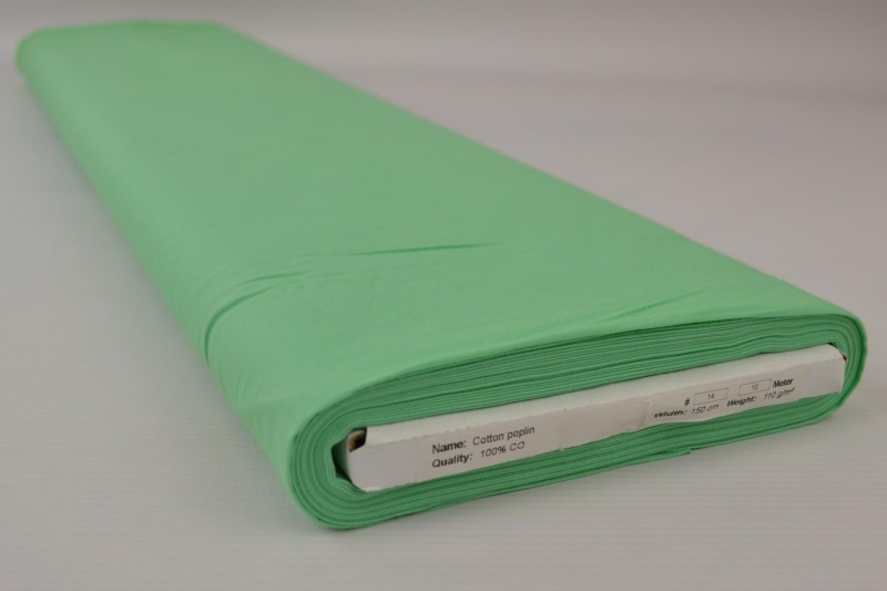Popeline de Coton popeline de coton vert menthe, rouleau