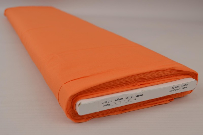 Popeline de Coton popeline de coton orange, rouleau
