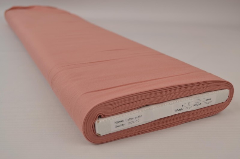 Popeline de Coton popeline de coton vieux rose, rouleau