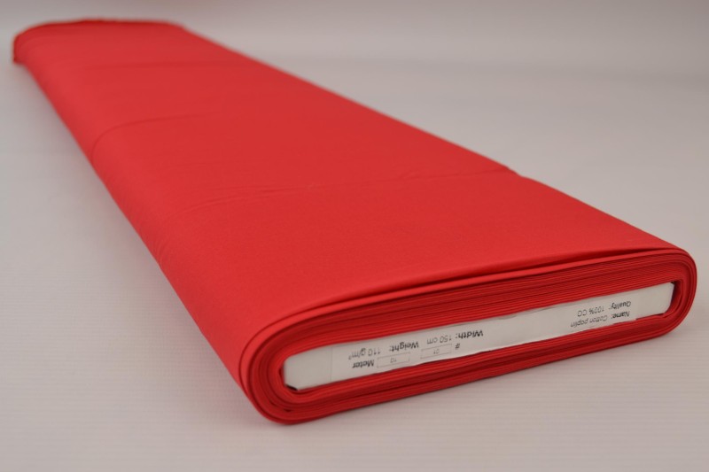 Popeline de Coton popeline de coton rouge, rouleau