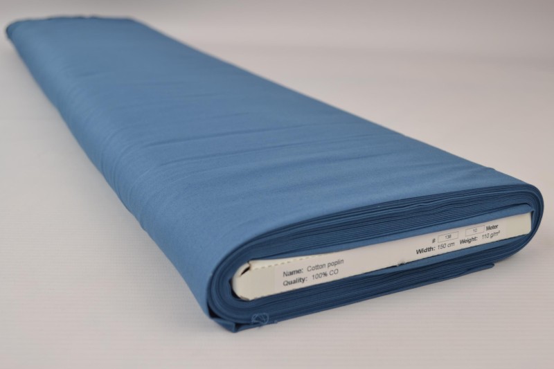 Popeline de Coton popeline de coton bleu acier, rouleau