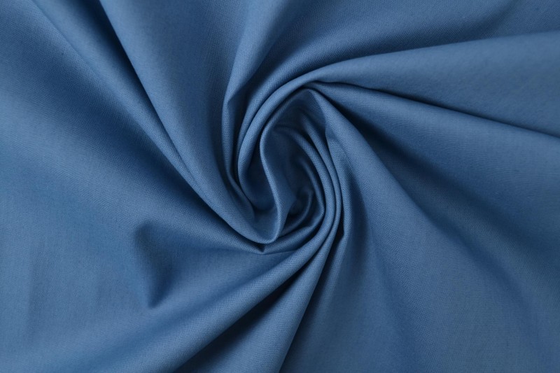 Popeline de Coton popeline de coton bleu acier
