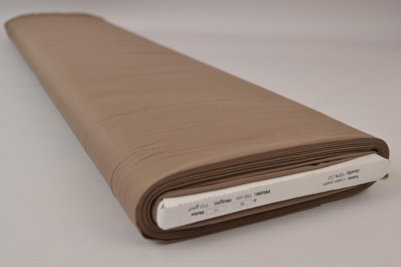 Popeline de Coton popeline de coton taupe, rouleau