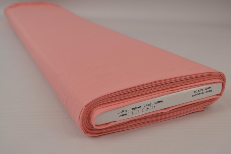 Popeline de Coton popeline de coton rose saumon, rouleau