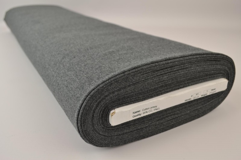 Jersey de coton anthracite chiné, rouleau