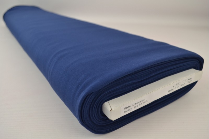 Jersey de coton bleu, rouleau