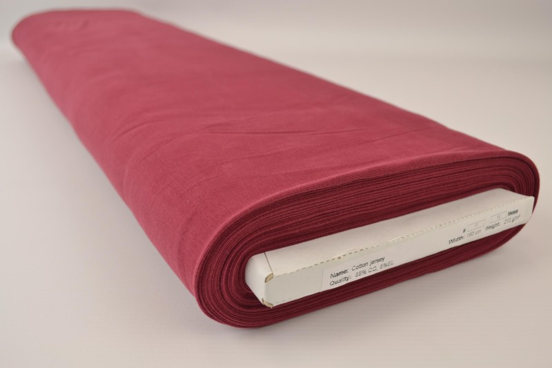 Jersey de coton bordeaux, rouleau