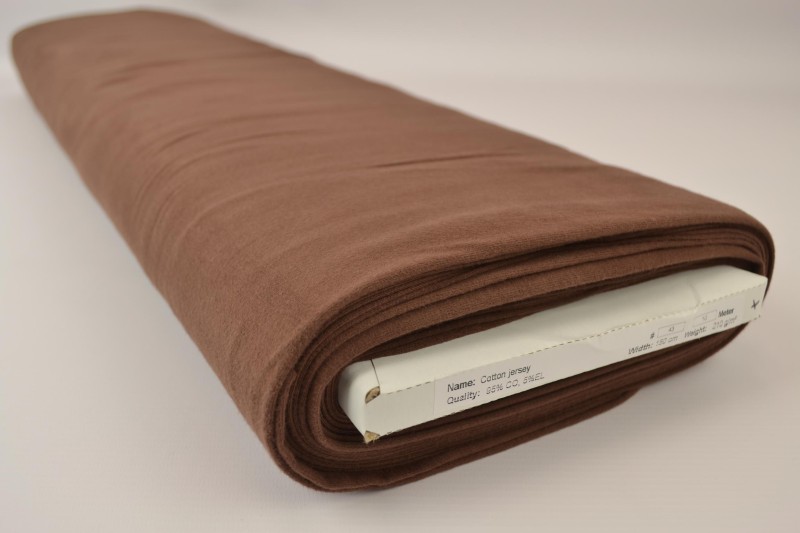 Jersey de coton brun, rouleau