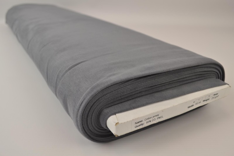 Jersey de coton gris foncé, rouleau